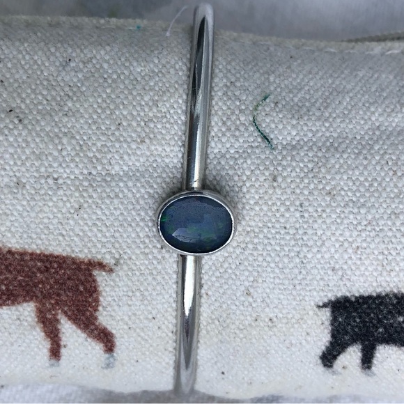 Opal Sterling Silver Cuff Bracelet - Picture 2 of 3